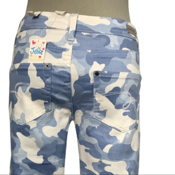 *NEW* JUSTICE Premium Jeans White & Clear Blue Straight - Picture 2 of 13